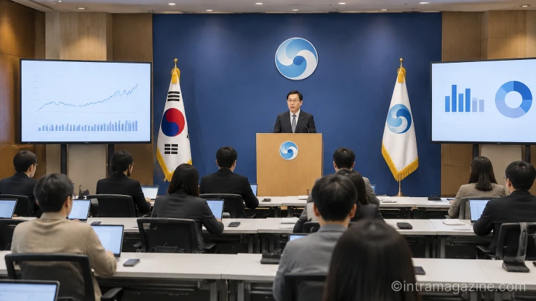 2026년 3분기 실질 국내총생산 속보치를 발표하는 브리핑 현장