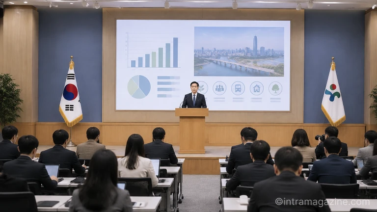 서울시청 브리핑룸에서 열린 2027년도 서울시 예산안 설명회 현장