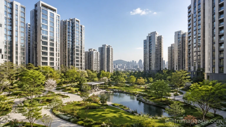 서울 강남권 대규모 고층 아파트 단지 외관