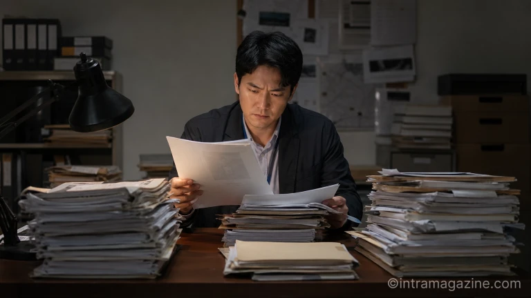 수사 기록을 검토하고 있는 중대범죄수사청 관계자의 모습
