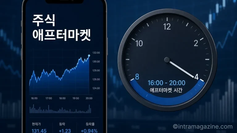 주식 애프터마켓 거래 시간을 안내하는 인포그래픽