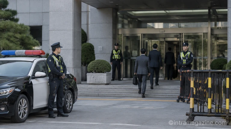 사건 경위와 계획범죄 여부를 수사 중인 경찰 수사 관계 기관 입구