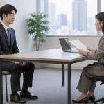 청년 일자리 도약 장려금 대상 기업에서 면접을 진행 중인 청년 구직자의 모습
